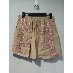 Anthropologie Skirt Women Small Tan Boho Elastic Waist Indie Prairie Peasant